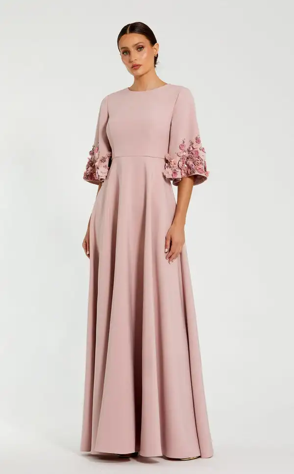 Customized Chinese Style Jersey Flower Rhinestone Pleat A-line Jewel Long Dresses Bespoke Occasion Dresses Retro Elegant Formal