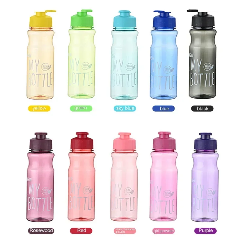 600ml Plastic Water Bottle Portable Sport Cup with Rope Anti-drop Outdoor Water Container Cute Student Couple Water Cup Mug Gift