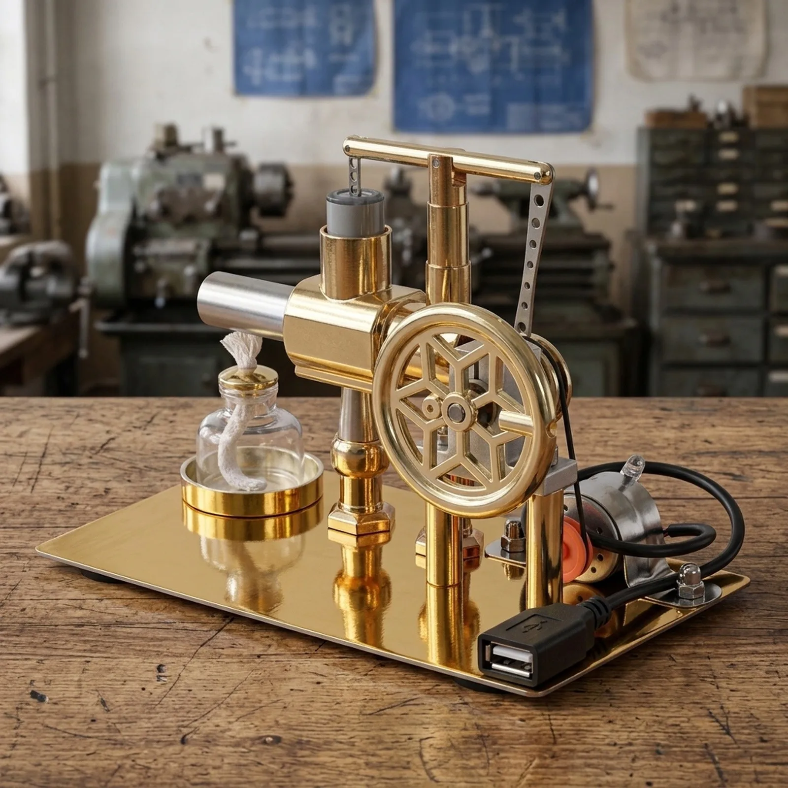 Artistic Design Mechanical Decoration As Shown In The Picture Single Cylinder Generator Stable Structure Artistic Appearance