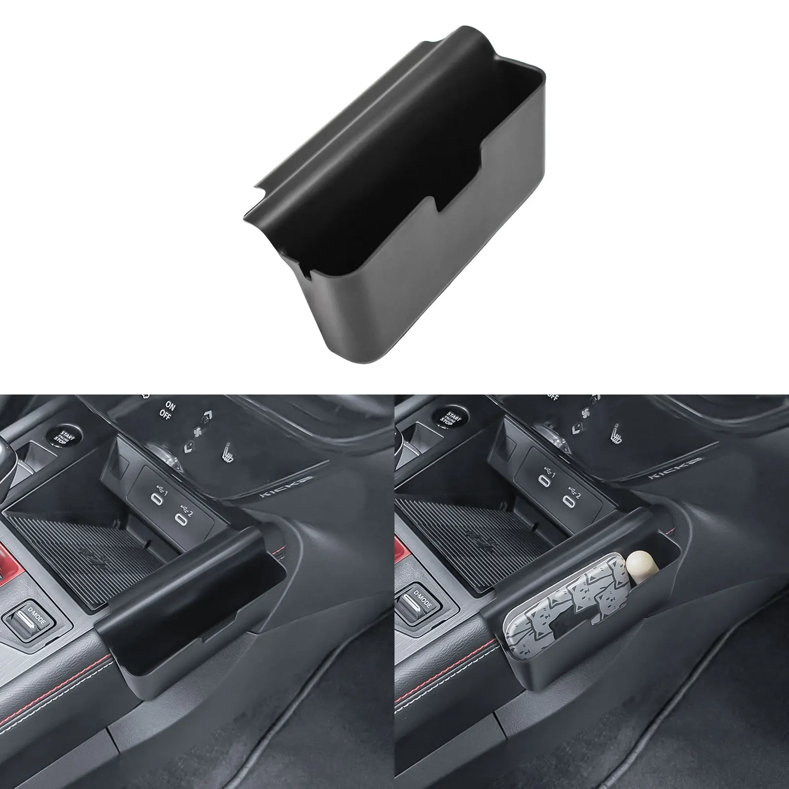 

Gear Shifter Hanging Storage Box for 2025 Nissan Kicks Center Console Organizer Phone Pocket Gear Shift Storage Car Accessories