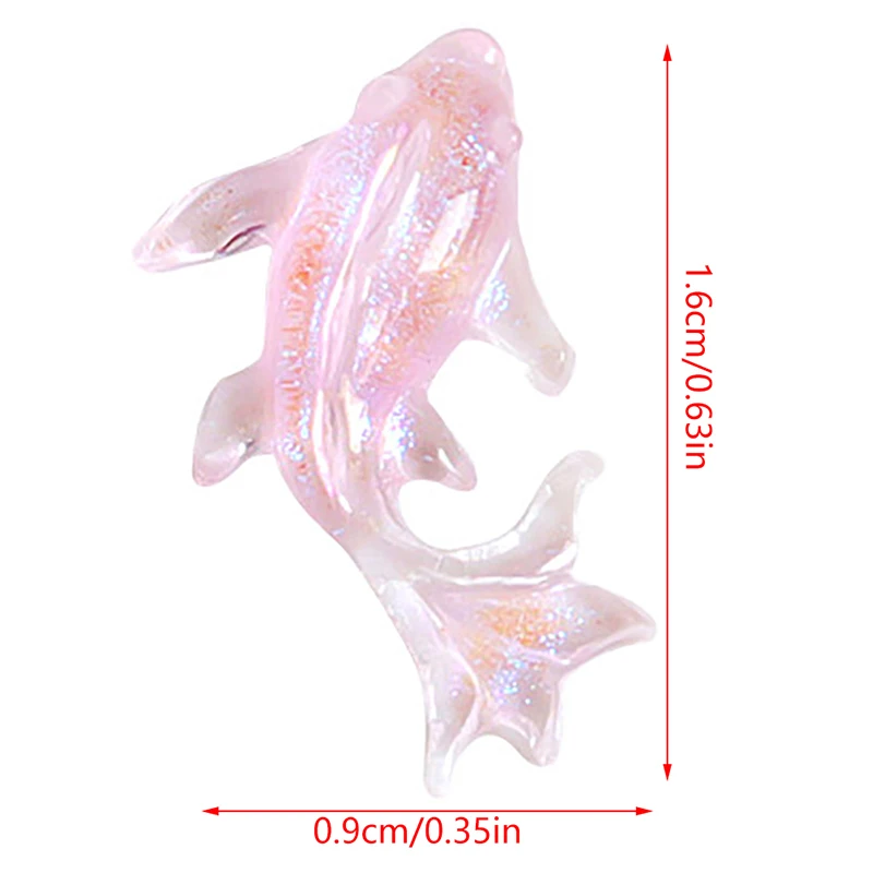 100Pcs New Cute Mini Kawaii Color Little Goldfish Resin Figurine Crafts Flatback Cabochon Ornament Jewelry Making Hairwear