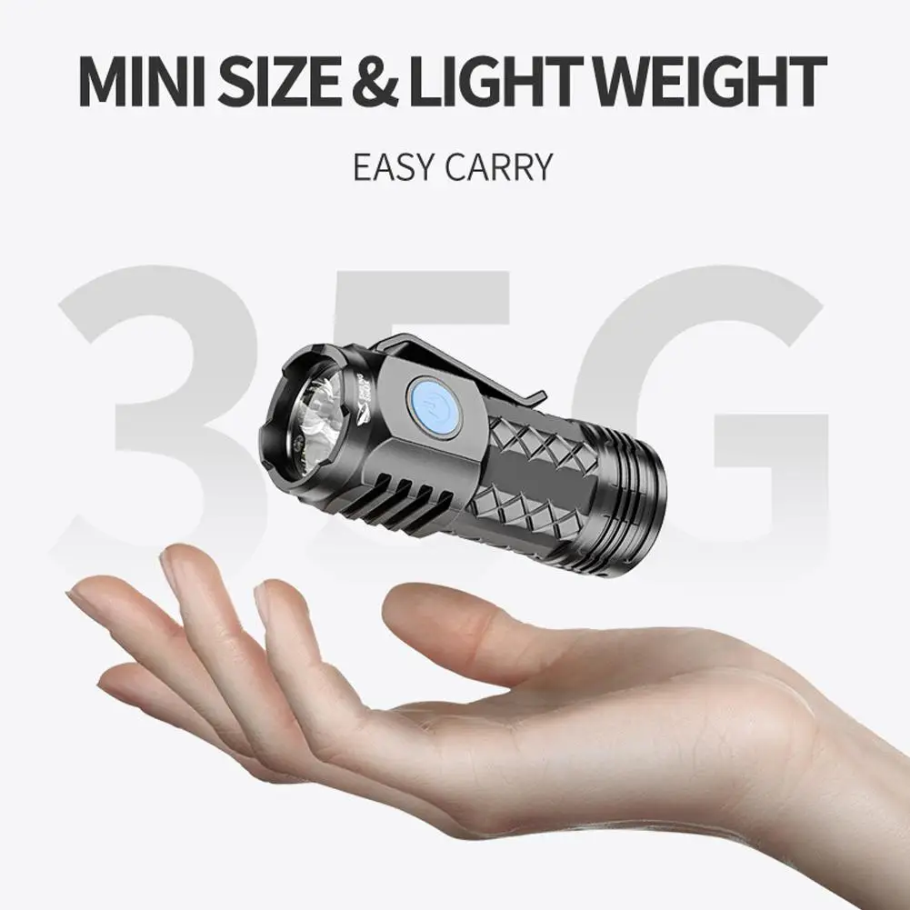 

USB Charging Flashlight LED Super Bright Camping Light Professional Diving Flashlight Outdoor Portable Emergency Spotlight
