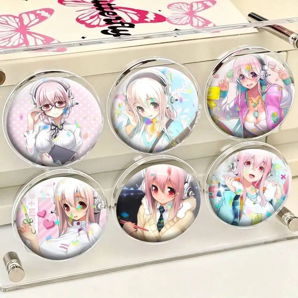 S-Super Sonico  25 32 44 58 75mm Badges Personalized Round Brooches Pins Accessory Gift
