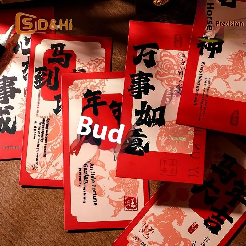 6Pcs Chinese New Year Money Envelope Lucky Red Pockets 2026 Horse Year Spring Festival Red Envelope Marriage Birthday Envelope