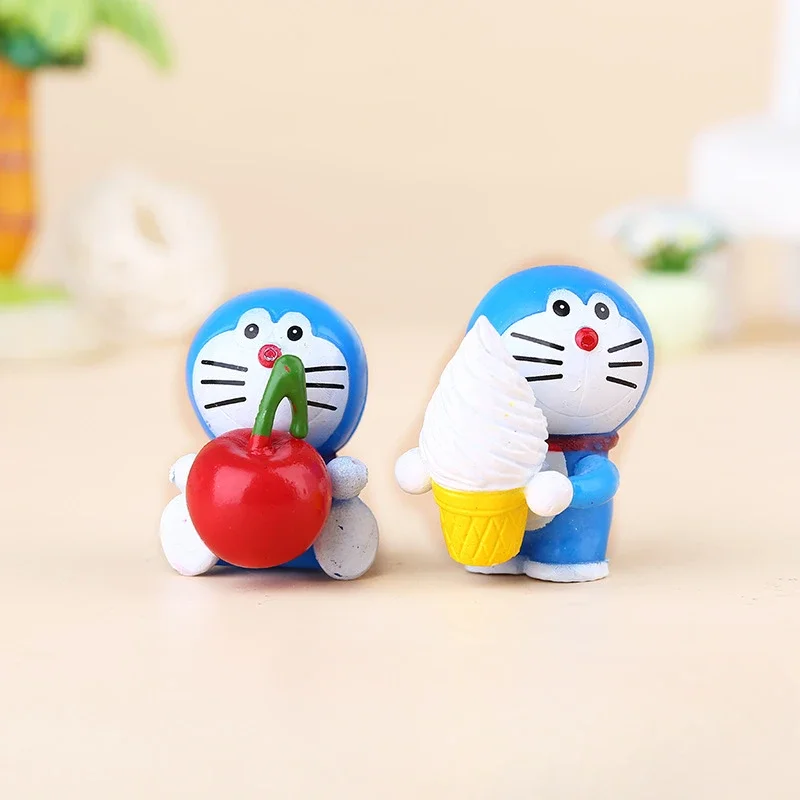 Nowy 6 sztuk/zestaw Kawaii Pvc Anime Doraemon Model postaci ozdoba na wierzch tortu zabawki śliczna kolekcja prezent dla dzieci dekoracji