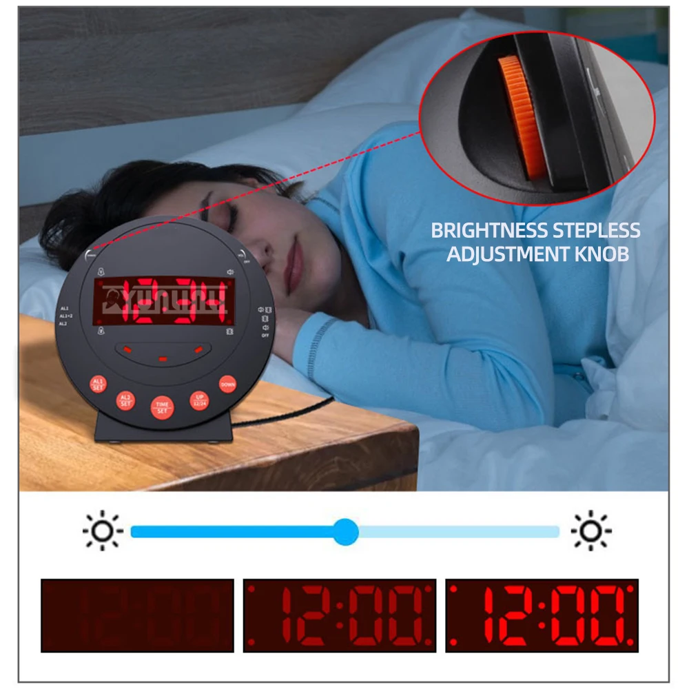 Strong Vibration Electronic Digital Clock, Designed for the Deaf, Mute, Elderly, And Hearing-Impaired with Vibration Alarm Clock