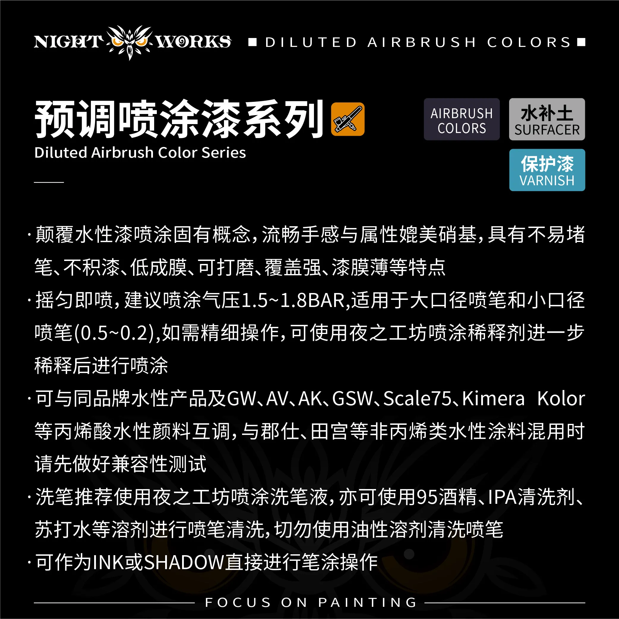 Nightclub Paint Huang Orange NightWorks NPM Pre Adjusted Spray  60ml Extinction Do Not Block The Pen No Accumulation Of Paint