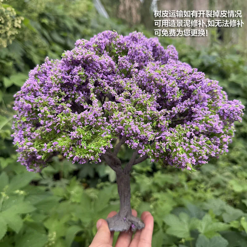 25cm drut symulacyjny Model drzewa zielony drzewo kwiatowe domek dla lalek DIY wystrój krajobraz krajobraz fotografia ogrodowa sceneria Diorama
