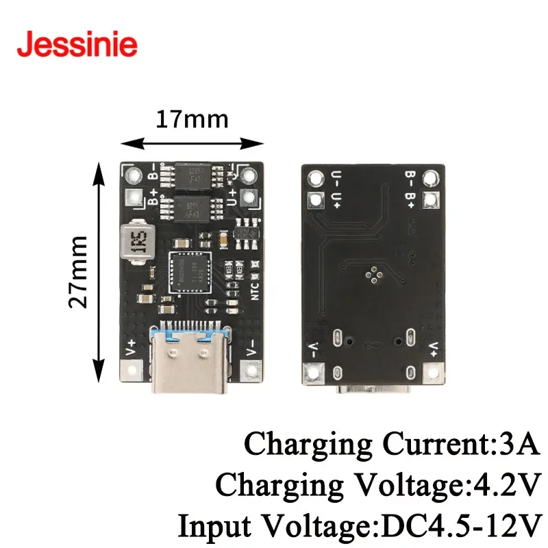 1-10pcs 5V 2A 3A Step Down Buck Power Charge Module TYPE-C USB Lithium LiPo Battery Charger Protection Circuit Board DIY Mobile