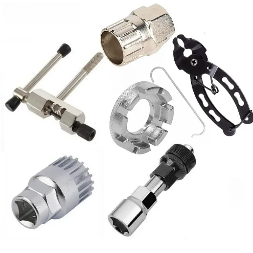 

6PCS Bicycle Repair Tool Set Bike Chain Buckle Pliers Chain Breaker Crank Puller Bike Extractor Spoke & Flywheel Remover Kit