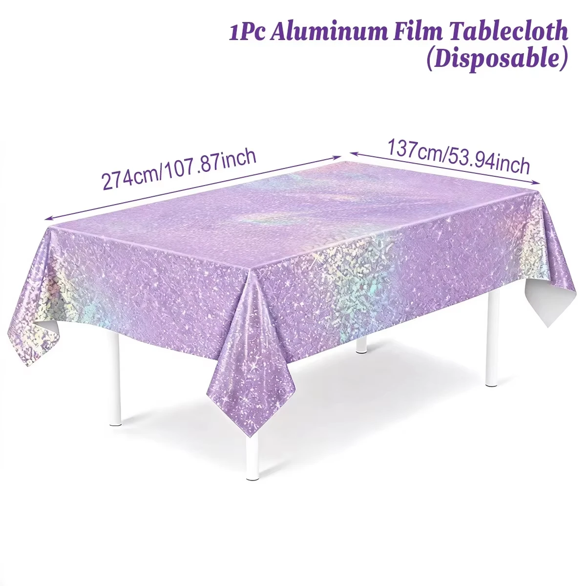 Paars Laser Tafelkleed Decor Glitter Verjaardag Bruiloft Decoratie Feest Roze Aluminium Film Tafelkleed Feestartikelen Babyshower