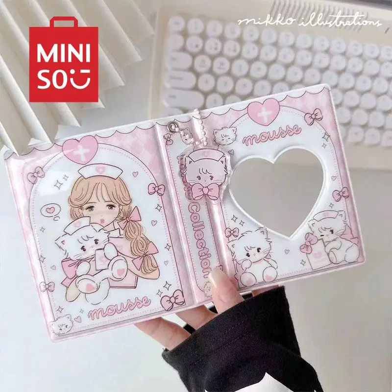 9PCS Anime Mikko Cartoon 3-inch Anime High Beauty Album INS Small Card Storage Kawaii Decorative Print Album Love Pendant Trend