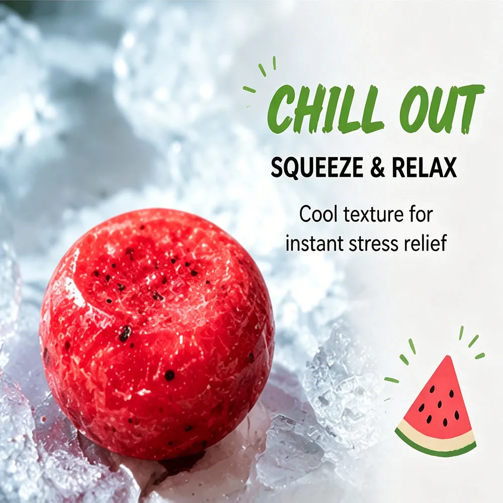 2026 Viral Handmade Watermelon Slushy Squishy Fake Food Slow Rising Squeeze Anti Stress Portable Desk Accessory Creative Gadget