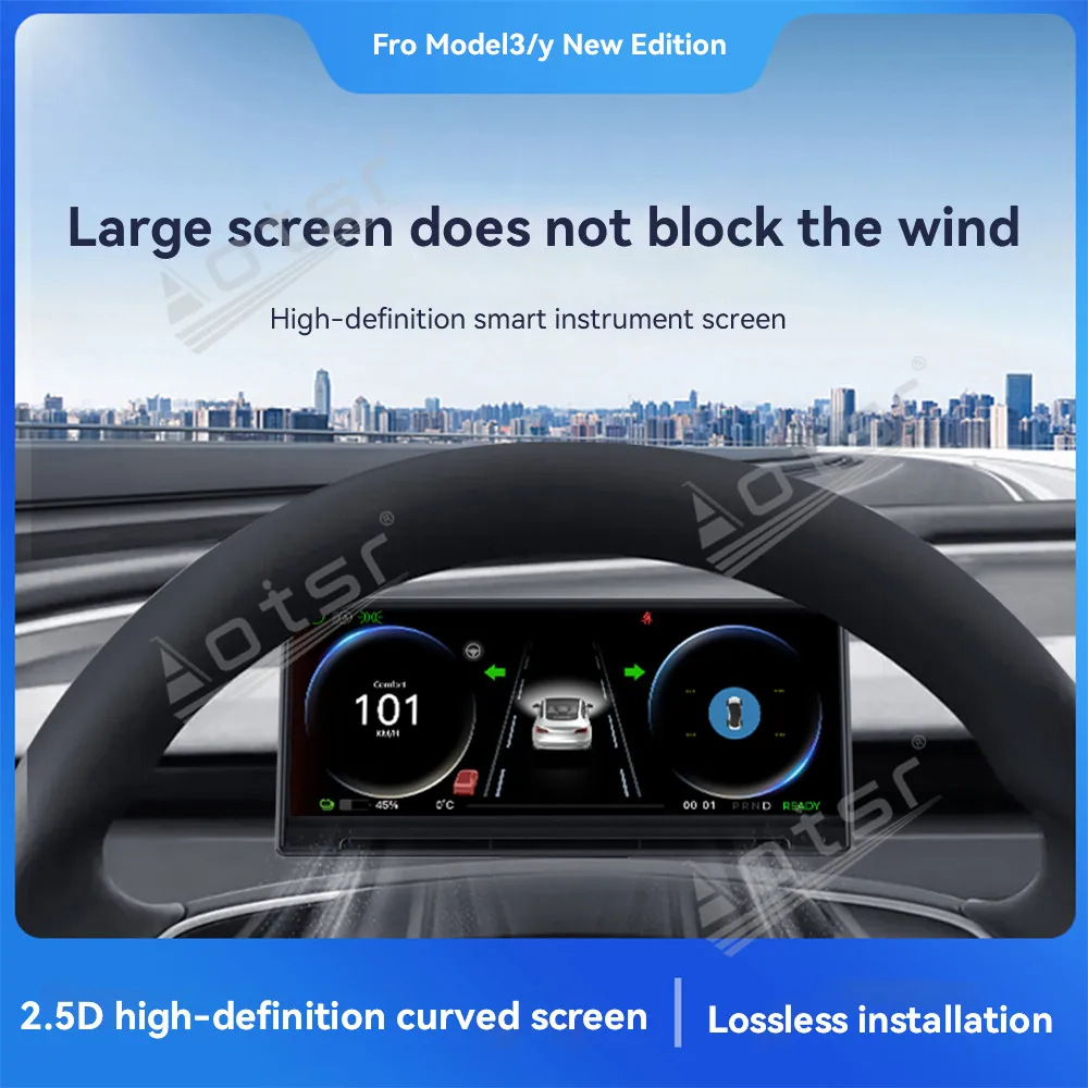 

Индивидуальная приборная панель для модели Tesla 3Y, обновленная версия, ЖК-цифровая приборная панель, кабинет, аксессуар для обновления виртуального инструмента
