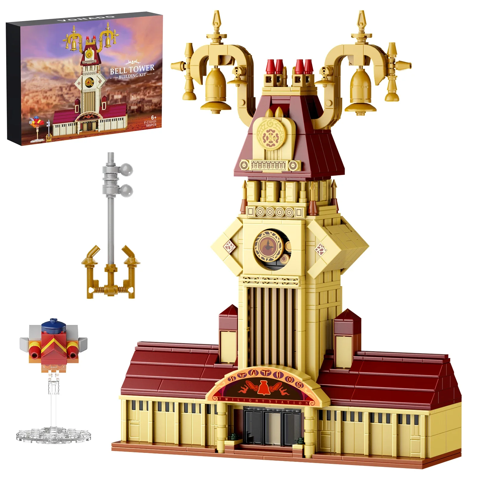 Clock Tower Building Block Set Kingdom Game Themed Medieval Tower Model Collectible Toys Gifts For Kids And Hobby Fans