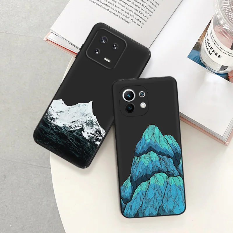 Anti-Drop Soft Phone Case For Xiaomi 12T 12X 13Lite Redmi Note 12 4G 5G 12s 13 Pro 12c 13c Snow Mountain Volcano dune Cover