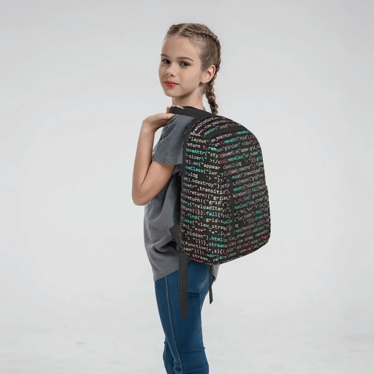 Java Script Code Backpack Daypack Boys Girls BookBag School Bag Shoulder Bags for Men Women
