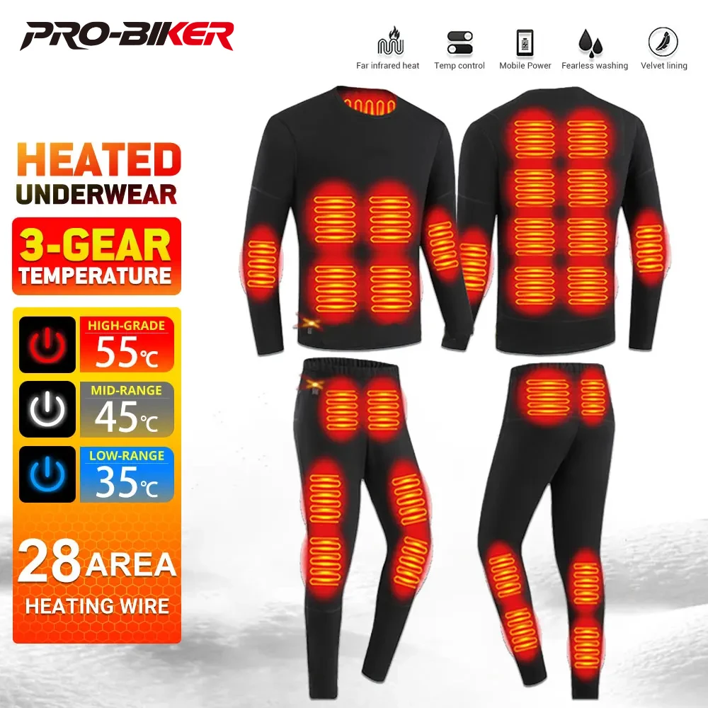 

Heated Underwear Winter Thermal Underwear Women Men 28 Areas Heating Jacket Winter Sports Accessories Electric Heated Equipment