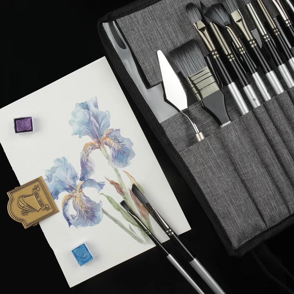 Imagem -05 - Seamiart 24 Peças Forma Diferente Tira Cinza Pintura Conjunto de Escova para Guache Aquarela Pintura a Óleo Arte Suprimentos Papelaria
