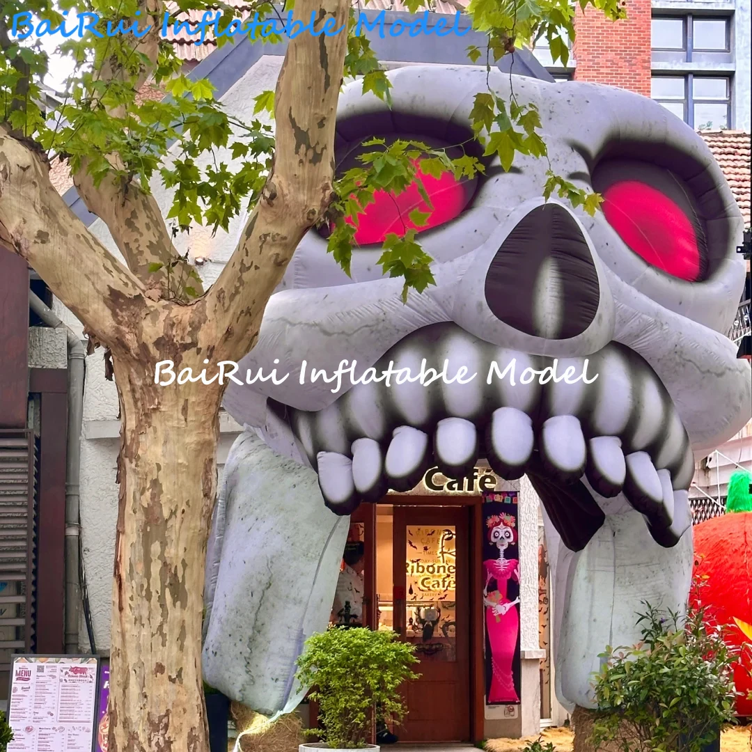 Giant Inflatable Skull Arch Air Blow 3D Creative Nightclub Coffee Shop Entrance Arway Decoration Props Event Halloween Advertise