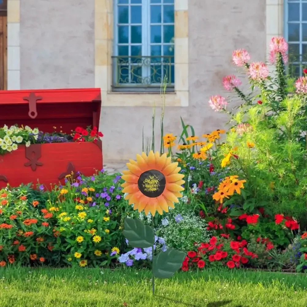 

Wrought Iron Metal Sunflower Garden Stake - Artificial Flowers, Faux Flowers, Fake Flowers Outdoor Decoration for Landscaping, Y