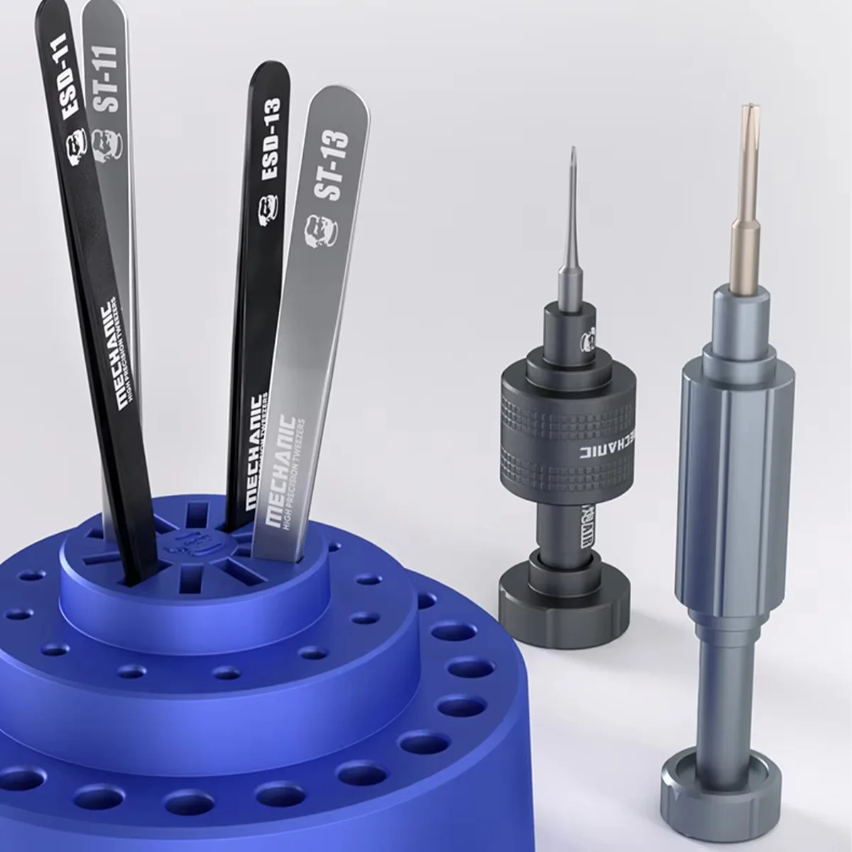 MECHANIKER R38 360 ° Drehbarer Multifunktions-Schrauben-/Pinzetten-/Lötspitzen-Aufbewahrungsbehälter mit 36 Löchern – Verabschieden Sie sich von einem unordentlichen Reparaturtisch – Detail 3