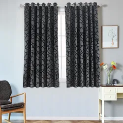 NAPEARL Short Modern Curtain Living Room Window Kitchen Grommet Top Treatments Semi-Blackout Ready Made for Bedroom