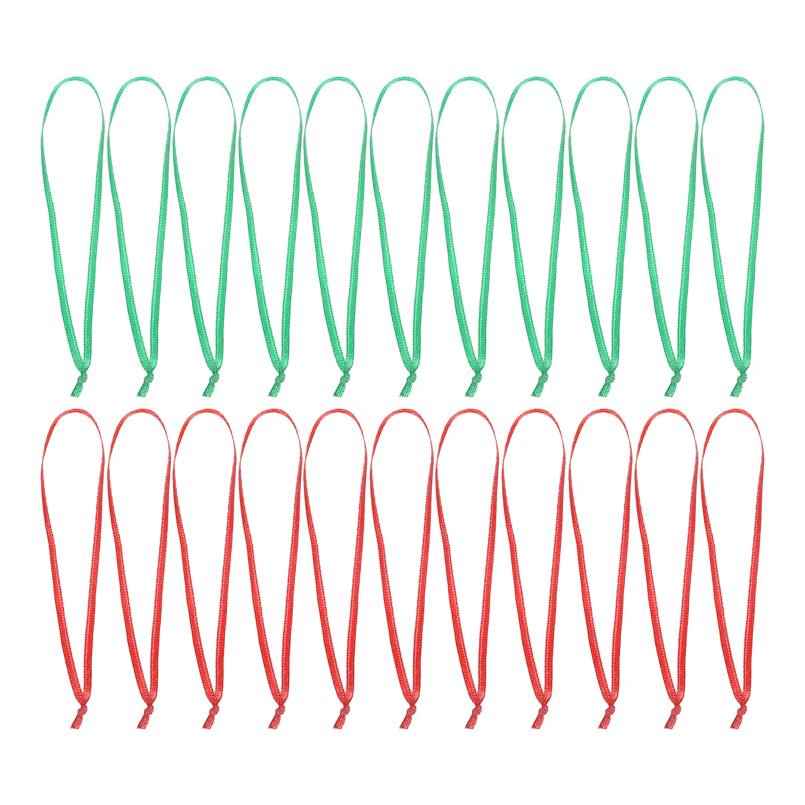 

200Pcs Red Green Ornament Hanger Strings Christmas Thin Ribbon for Christmas Tree Hanging Decoration Xmas Party Supplies