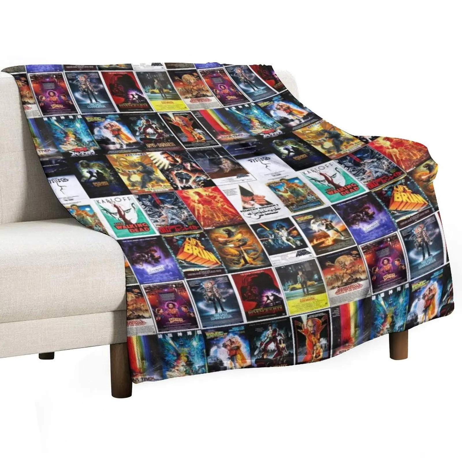 25 Iconic Movies, Movie Poster Collage , Man cave poster, Movie Lover Gift Throw Blanket Luxury Brand Camping Blankets