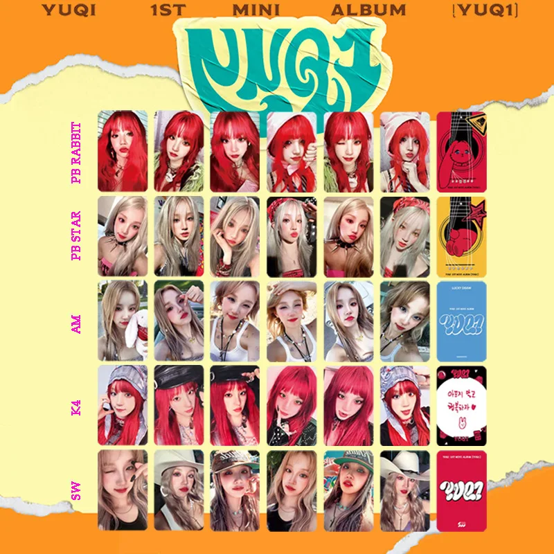 6pcs/set Kpop Idol GIDLE Lomo Cards YUQI Photocards 1st Mini Album Postcard for Fans Collection