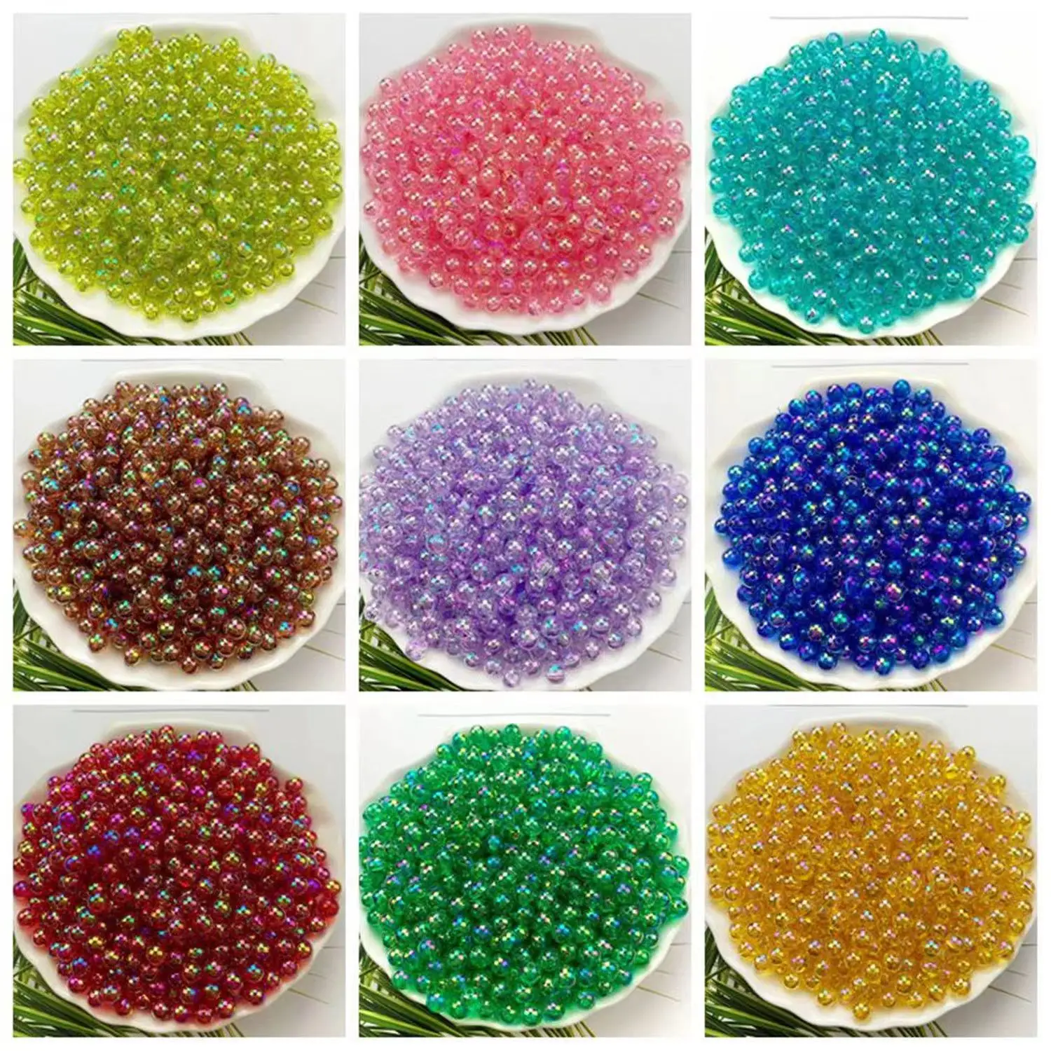 

Big package4/5/6/8/10MM Wholesale AB Color Round Acrylic Beads Straight Hole Transparent For Jewelry Making DIY Bracelet