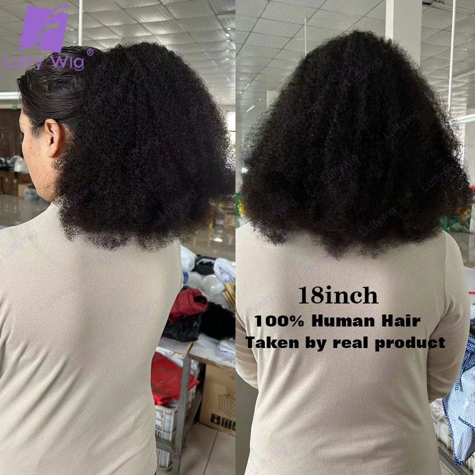 Afro Kinky keriting serut ekor kuda rambut manusia klip dalam ekstensi rambut manusia Remy Brasil ekor kuda untuk hitam wanita 12-26 inci