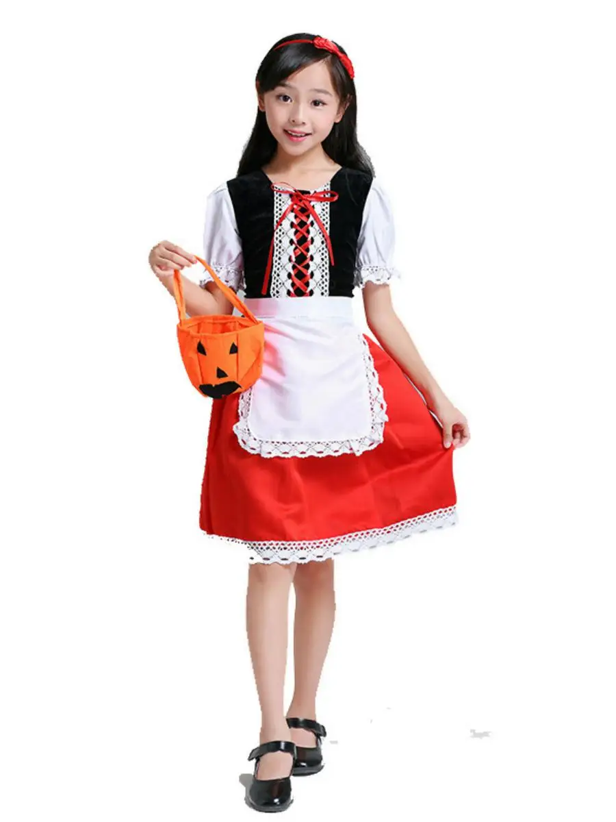 زي أداء للهالوين، فستان أميرة للأطفال، زي متناسق للأم والطفلة، تنورة رقص للفتيات على طراز ليلى والذئب #5