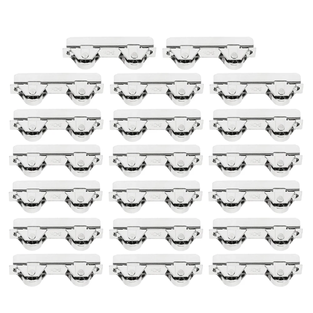 

20pcs Precision Display Cabinet Sliding Rollers Stainless Steel Heavy Duty Low Noise Wear Resistant Easy Installation Glass Door
