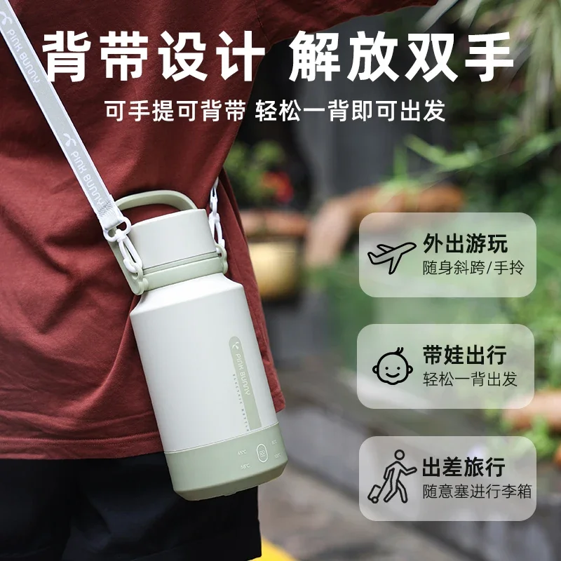 

Портативный мини-электрический чайник 220 В с постоянной температурой для путешествий, Benito Rabbit, чашка для воды с подогревом 1 л, компактный дизайн