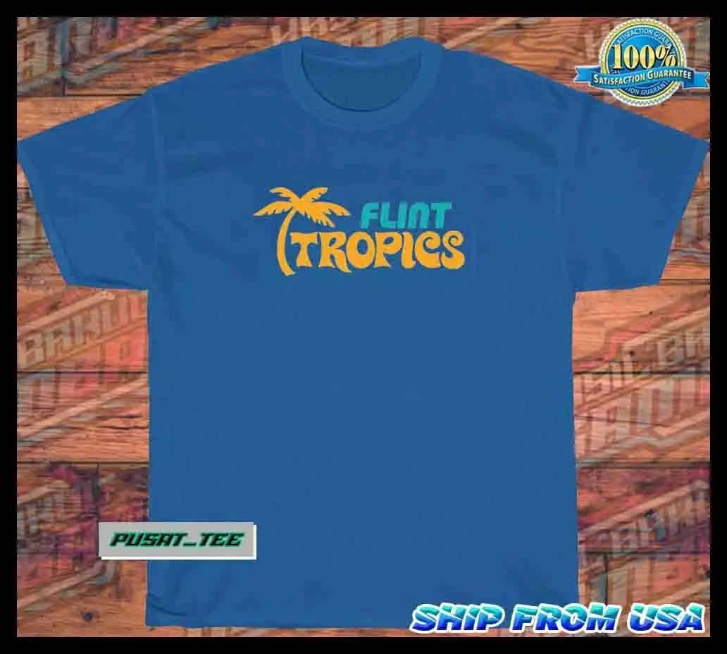 New Item Flint Tropics American Funny Logo Men's Cotton T-Shirt Size S-5XL