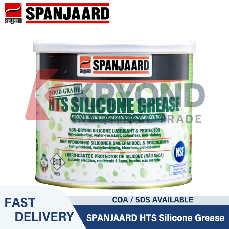 SPANJAARD HTS Silicone Grease 500g High Temperature Water Resistant Lubricant for Valve O Ring Bearing and Electrical Insulation