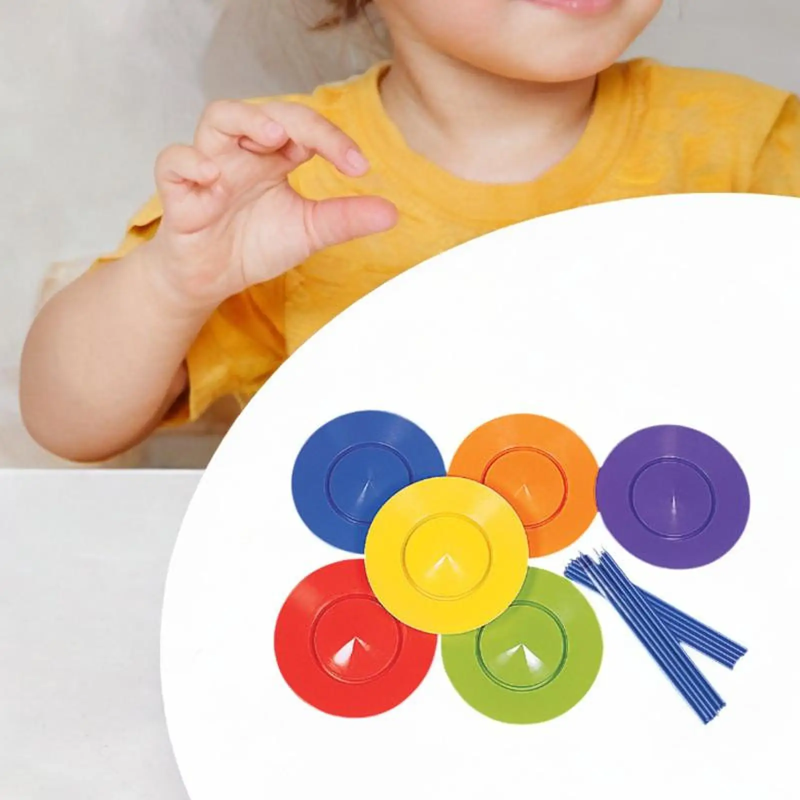 

6Pcs Juggling Set Interactive Outdoor Rotating Plates with Sticks Balance Skills