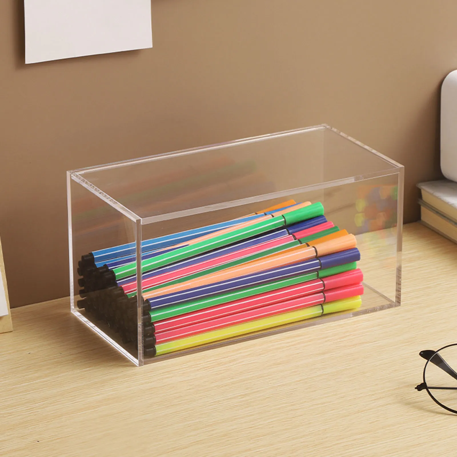 Акриловая коробка с крышкой, кухонная барная столешница, прозрачный органайзер для шкафа с откидными крышками, пылезащитная акриловая коробка для хранения чая