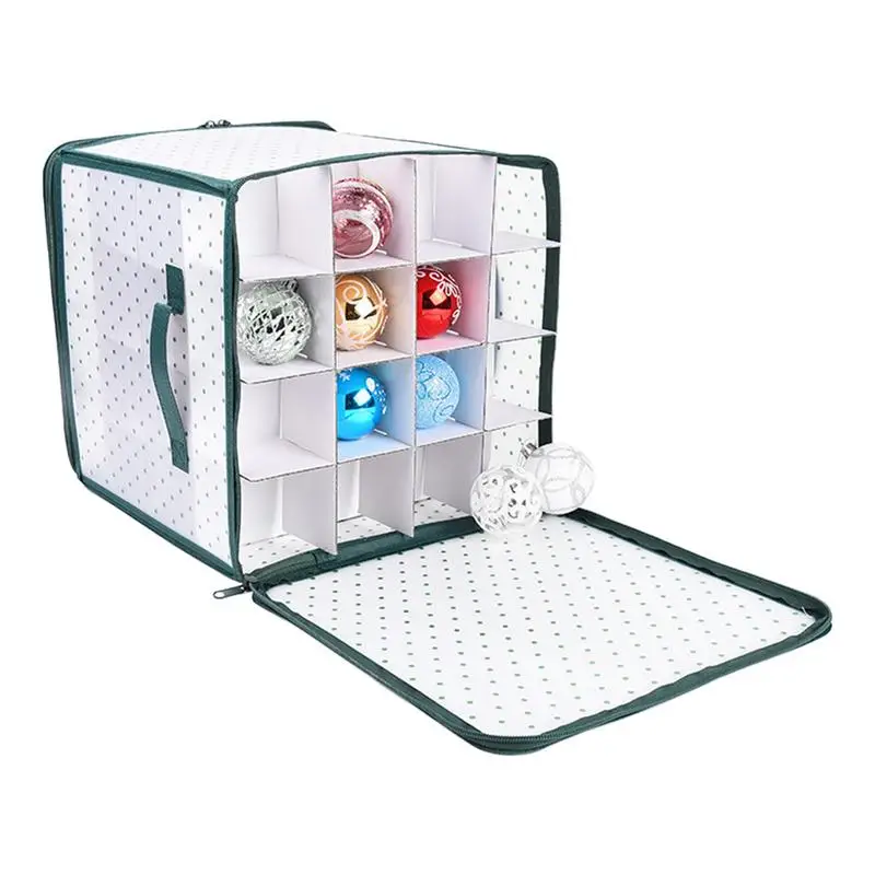 64 Grids Christmas Bauble Storage Box Foldable Christmas Ball Organizer Holiday Christmas Decoration Ball Storage Container Box