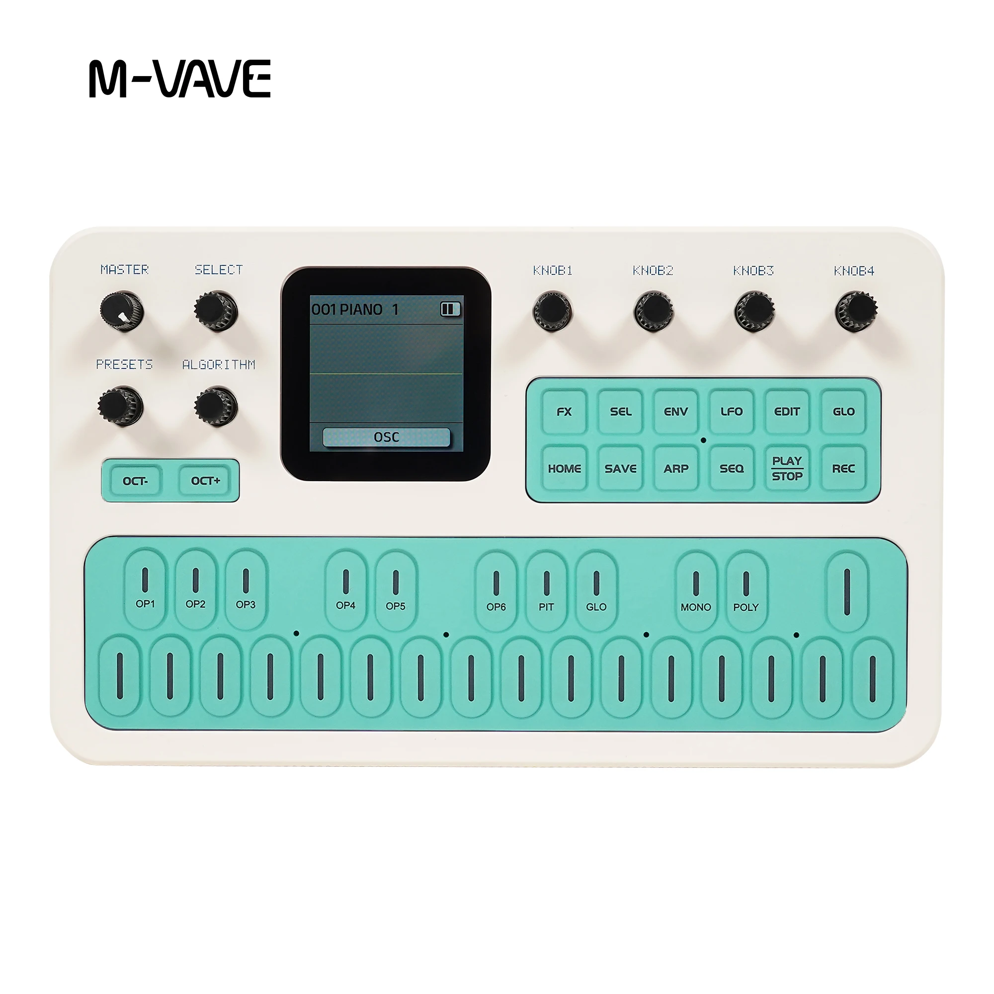 M-VAVE FM-1 Portable FM Synthesizer 6-Operator 32-Algorithm 128 Presets Built-in Speaker Bluetooth MIDI 12H Battery image 3