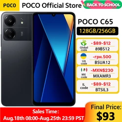 POCO C65 versión Global, 128GB/256GB, NFC, MediaTek, Helio G85, pantalla de 6,74 pulgadas, 90Hz, Triple cámara de 50MP, carga rápida de 18W, 5000mAh