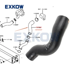 Inter Cooler Outlet Air Hose 11756 fit for L200 Triton 2015- KK1T KL1T Pajero Montero Challenger Sport 1505A775 14099W000P