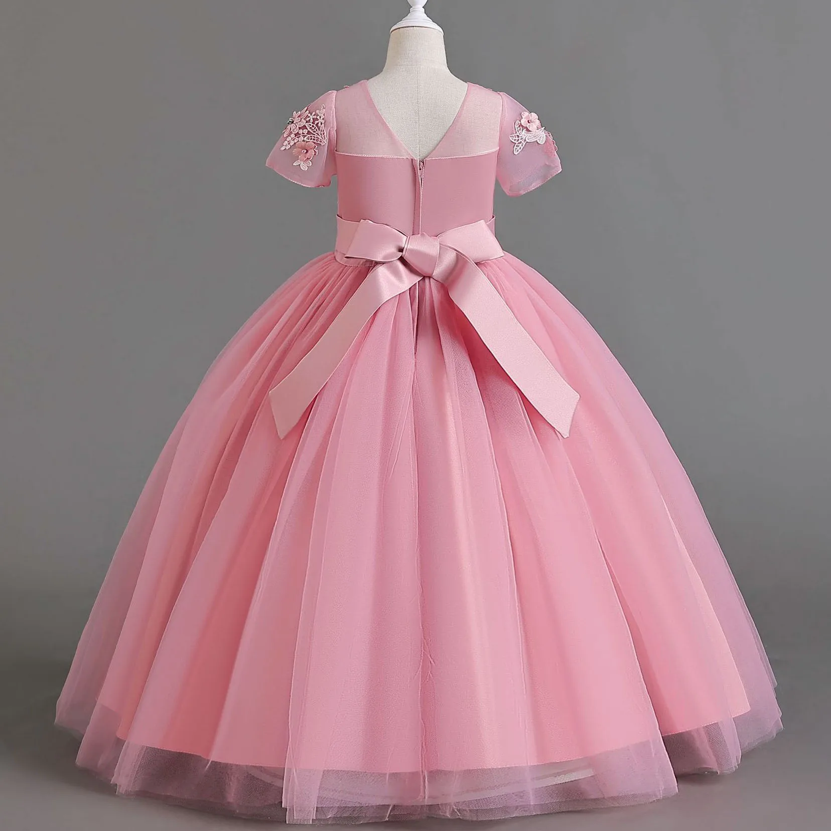 Charlotte mn-Superbe robe de reconstitution historique pour petites grandes filles, mancherons, fleur, fête d'anniversaire, cérémonie de remise des diplômes