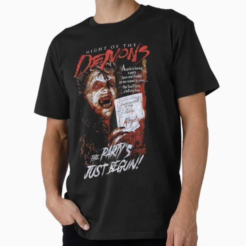 

Movie Horror Halloween Funny Scary Flim Vintage Unisex Classic T-Shirt 100% cotton Short Sleeve Graphic Clothes All size tops