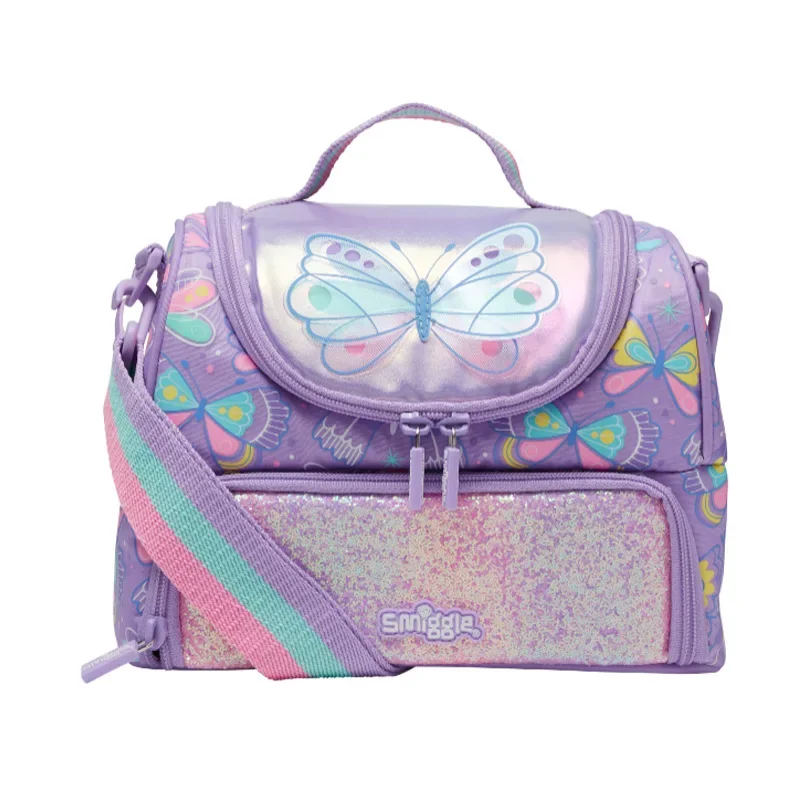 Australia Smiggle Butterfly Girls Student School Bag Stationery Pen Case Lunch Bag Double Shoulder Backpack Water Cup