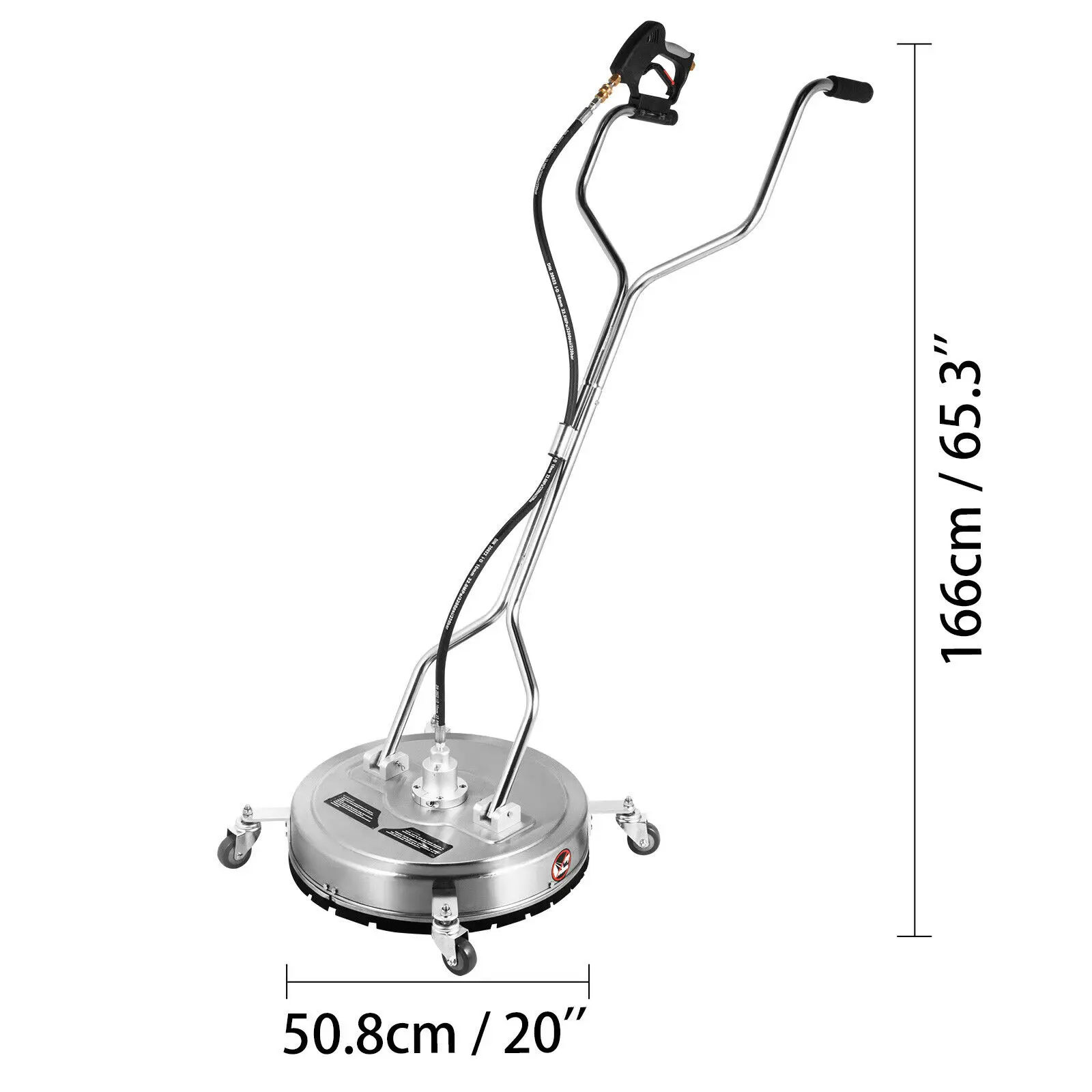 Surface Cleaner 20 inch Flat Surface Cleaner for Pressure Washer 4000psi Pressure with 3/8 Quick Connector Surface Cleaner W/Cas