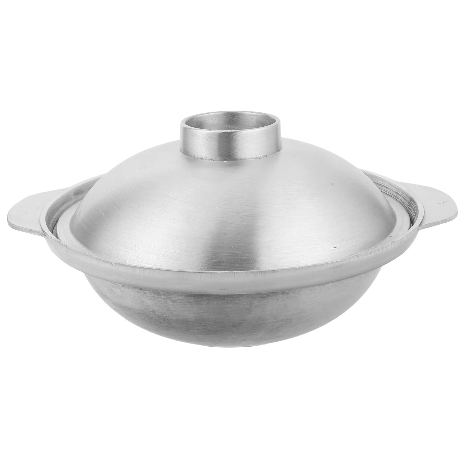 Olla de aluminio con tapa de 18 cm para cocinar arroz, salsas, guisos, sopas, cacerolas, comida asiática, cocina tradicional Donabe.