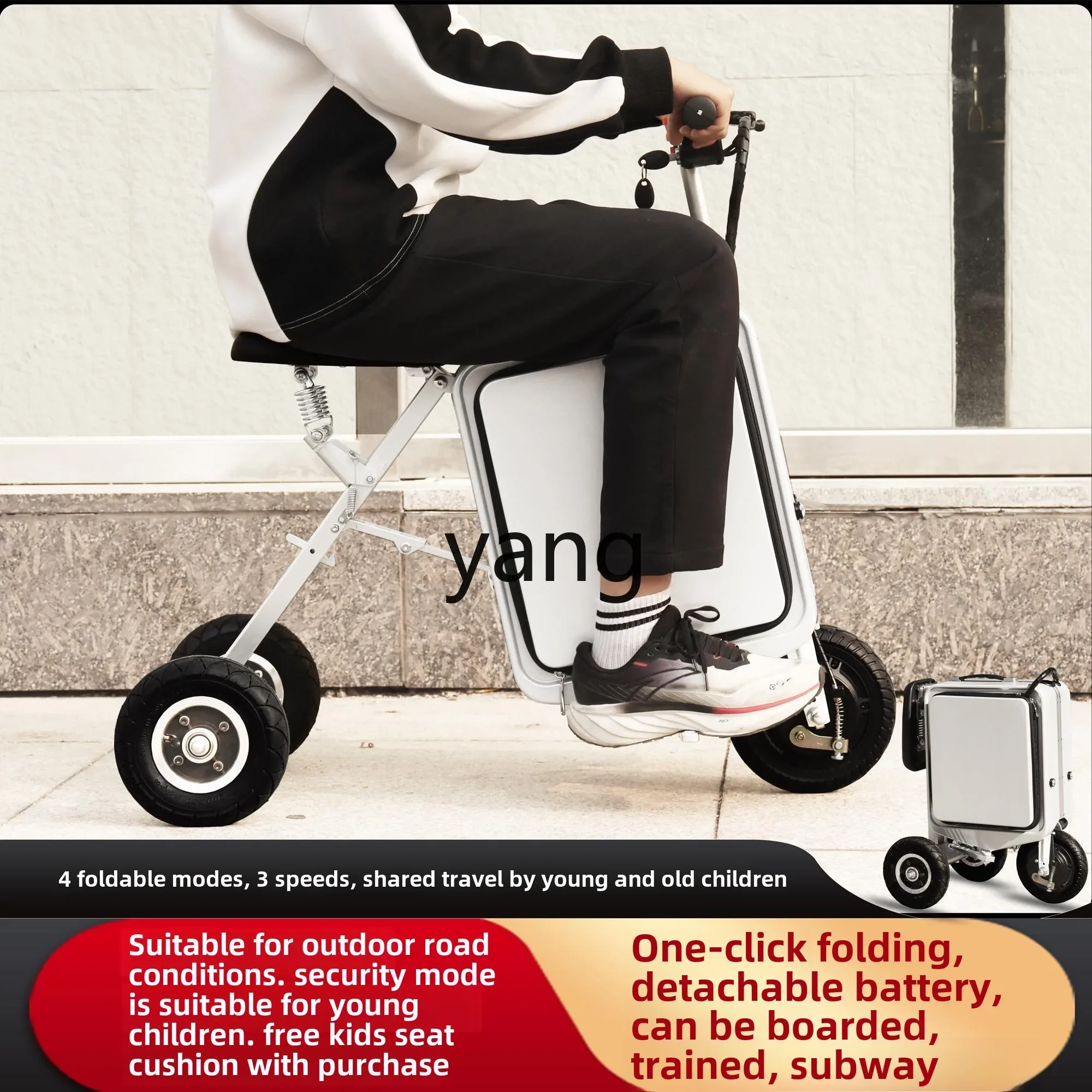 YJQ folding 20-inch parent-child scooter electric cycling travel lithium electric car