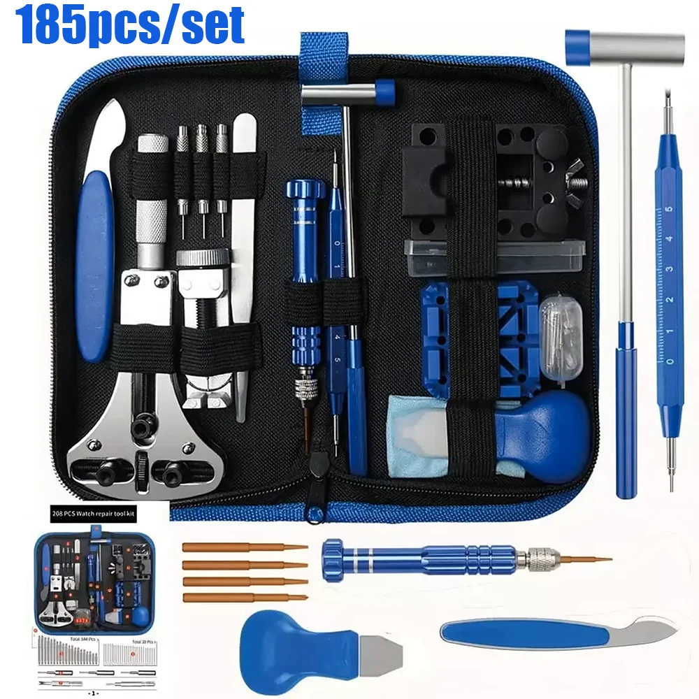 NEW 185pcs Watch Repair Kit Professional Watch Battery Replacement Tool Watch Link And Back Removal Tool Spring Bar Tools Set